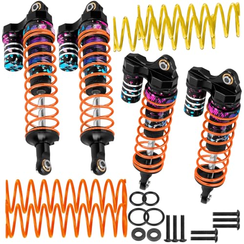 Upgrades Part Front Rear Assembled Full Metal Shocks Aluminum Big Bore RC Shocks Absorber Damper for 1/10 Slash/Rustler/Stampede/Bandit 4X4 4WD 2WD(VXL).colour(4PCS) - color: colour(4PCS)
