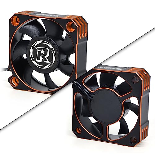 50mm RC Motor Cooling Fan 10000RPM RC Motor Heatsink 8.5V ESC Cooling Fan Heat Dissipation for 1/5th Scale RC Car (Black Orange) - style: Orange