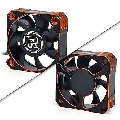 50mm RC Motor Cooling Fan 10000RPM RC Motor Heatsink 8.5V ESC Cooling Fan Heat Dissipation for 1/5th Scale RC Car (Black Orange) - style: Orange