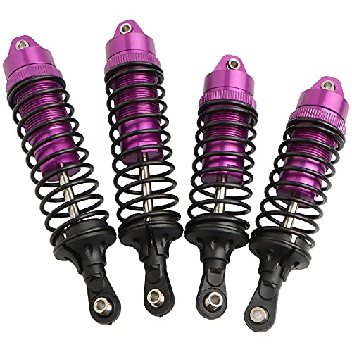 5862 Front & Rear Aluminum Alloy Shock Absorber for 1/10 Slash 4x4 Hoss Rustler Stampede Bandit VXL Nitro Shock Parts Replace of 3760 3762 SLA014 (4-Pack) (Purple) - color: Purple