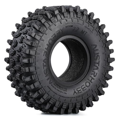 INJORA 2.2inch Crawler Tires 4Pcs RC Rubber Tyre Set Wheel Tires for 1/10 RC Rock Crawler Axial SCX10 RR10 Wraith