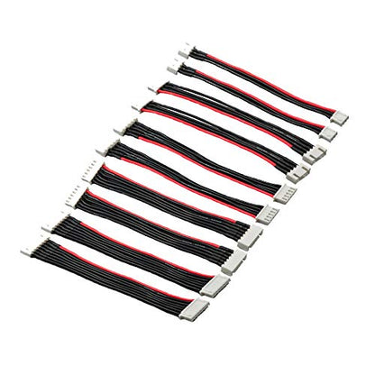 10pcs 2S 3S 4S 5S 6S JST-XH 2S-6S Balance Extension Cable Male to Female Lipo Adapter Plug with 5.9inch 22awg Silicone Wire (2S-6S) - size: 2S-6S