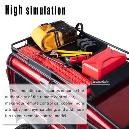RC Crawler Accessories Roof Simulation Decoration Box Luggage Bag Recovery Board for 1/10 Trx4 Trx6 Axia1 SCX10 Red cat (Style A) - style: Style A(1set)