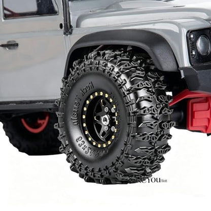 RC 1.0 Beadlock Wheel Rims for 1/24 SCX24 1/18 Trx4m RC Crawler Car,(4PCS) Full Brass RC Beadlock Wheel Rims,1.0 Beadlock Wheel Rims Set
