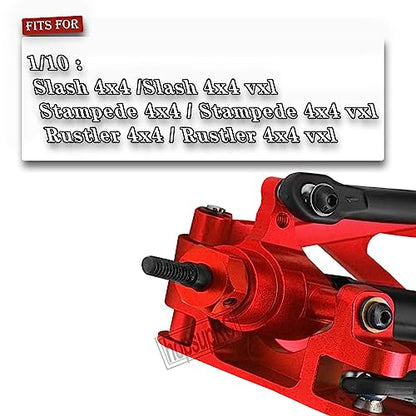 hosupRC Upgrades for 1/10 Rustler/Stampede/Slash 4WD,Drive Shaft CVD&RC Shock&Turnbuckles Camber Links&A Arm&Caster Block,Steering Blocks,Rear Stub Axle Carriers&Steering Bellcranks&Hex Hub,Red - color: Red/D9-Set