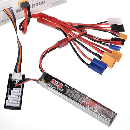 RC Lipo Battery Charger Adapter Connector Splitter Wire with 2-6S Charge Balance Board, 10 in 1 Octopus Convert Cable to XT60H Plug Lead Cable for TRX,T-Plug,Tamiya,Futaba,JST,XT90,XT60,XT30,EC3,EC5