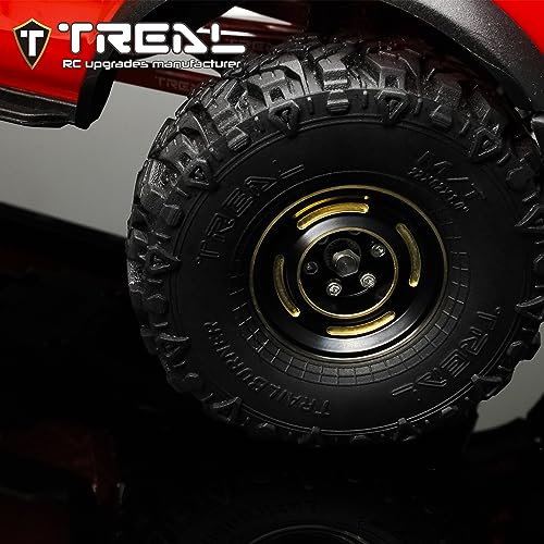 TREAL 1.0 Beadlock Wheels Brass Crawler Wheel Rims Weight (4P) Removable Hubs Upgrades for SCX24 AX24 FCX24 TRX4M 1/24 1/18 RC Crawler, 50g/pc (Type C) - style: Type C
