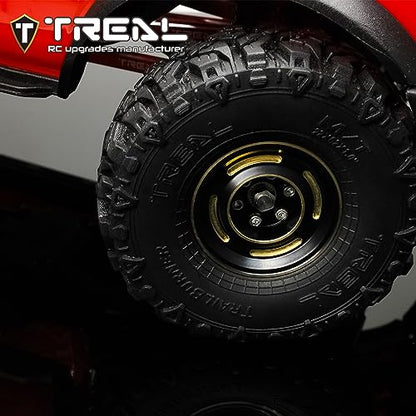 TREAL 1.0 Beadlock Wheels Brass Crawler Wheel Rims Weight (4P) Removable Hubs Upgrades for SCX24 AX24 FCX24 TRX4M 1/24 1/18 RC Crawler, 50g/pc (Type C) - style: Type C