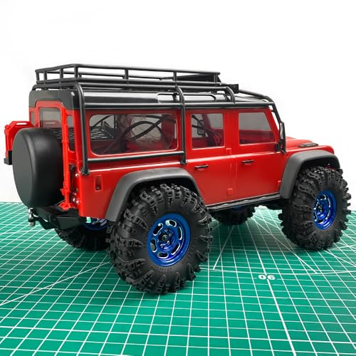 MOHERO 4Pcs 1.3 RC Beadlock Wheel Rims for 1/18 1/24 RC Crawler TRX4M Axial SCX24 Redcat Ascent-18 Upgrade Parts (Blue) - color: Blue