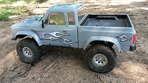 RC car Truck - Tribal Flames - 10pc Body Decal kit - Universal for Arrma Losi HPI Axial Traxxas Redcat Tekno 1/10 1/8 Scale Rock Crawler Stickers (Grey) - color: Grey
