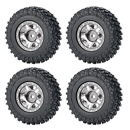 RC-Hub 4Pcs Aluminum Alloy 1.0" Micro Beadlock Wheels for All 1/24 Axial SCX24 90081 RC Crawler Car (Titanium) - color: Titanium