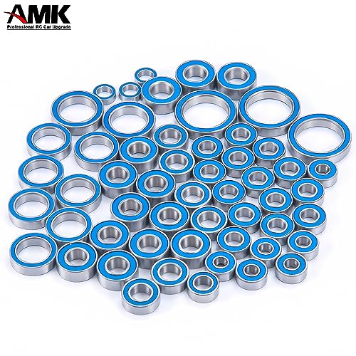 55Pcs TRX6 Metal Ball Bearings Kit, Rubber Sealed Wheel Bearings Set for 1/10 RC Crawler G63 6x6 Truck Upgrades