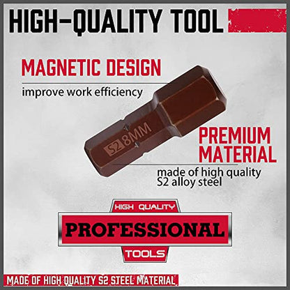 Premium 25-Piece Allen Key Drill Bit Set - Durable Allen Wrench Bits with Strong Magnetic Tips, SAE & Metric Hex Keys - style: 25 PCS 1" Hex