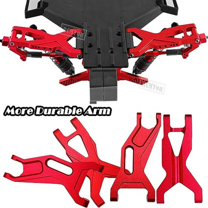 Upgrades for 1/10 Slash 2WD(VXL),RC Shocks,Suspension Arm,Caster Block,Steering Blocks,Stub Axle Carriers,Steering Bellcranks,Shock Tower,Camber Links,Drive Shaft,Hex Hub Adapters,Red - color: Red - Upgrades