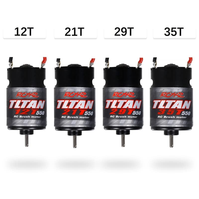 550 Brushed Motor 12T 21T 29T 35T for for 1/10 RC Scale Rock Crawler Off-Road Car TRAXXAS TRX4 TRX6 Redcat Axial SCX10 (550, 12T Brushed Motor) - style: 550, 12T Brushed Motor