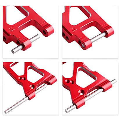 Aluminum Suspension Arms Set Front & Rear for Traxxas 4-Tec 2.0 VXL AWD 1/10 RC Touring Car (Red) - color: Red