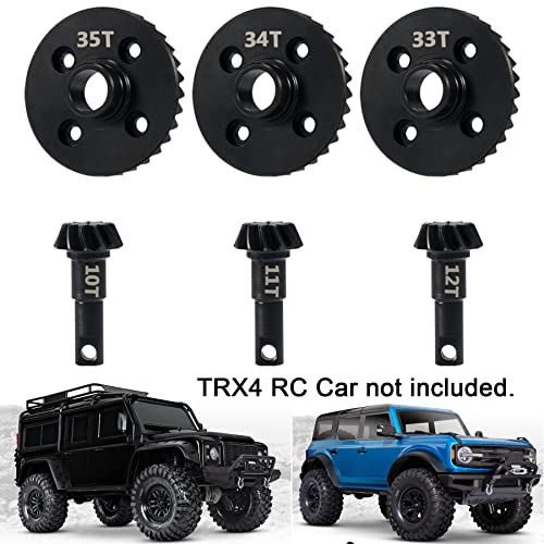 TRX4 Overdrive Bevel Gear, 33T/12T Ring Gear Pinion Gear for 1/10 RC Car T-raxxas TRX4 TRX6 Bronco Chevrolet Sport Upgrade