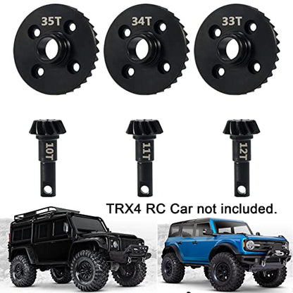 TRX4 Overdrive Bevel Gear, 33T/12T Ring Gear Pinion Gear for 1/10 RC Car T-raxxas TRX4 TRX6 Bronco Chevrolet Sport Upgrade