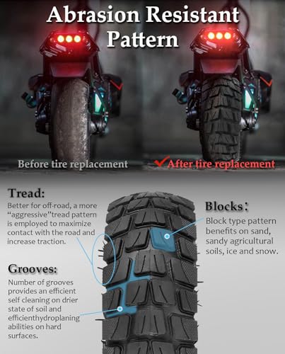 10 Inch 10x2.75-6.5 Off-road Rubber Outer Tire with Inner Tube Suitable for Speedway 5 Dualtron 3 Hover-1 Alpha Hiboy Titan PRO Electric Scooter Explosion-Proof Super-Grip - color: inner&outer tire*1 set