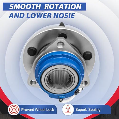 513121 Front Wheel Bearing Hub Assembly Compatible with 2000-14 Impala 1PC | 5 Lugs Front Hub Bearings with ABS Compatible with 2000-2014 Chevy Impala, 2000-2007 Monte Carlo, 1997-2005 Venture - size: 513121/1PC