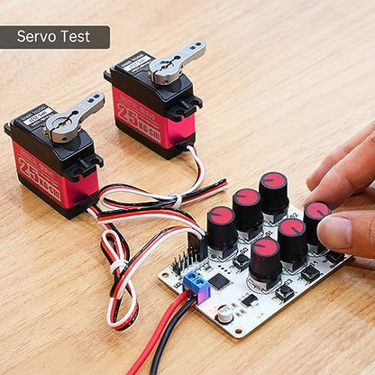 RC Digital Servo Tester 6 Channels Motor Servo Controller Centering Tool with Over-Current Protection & 2 Control Modes for RC Car Airplane Robots Tester Tool - color: Servo Tester 6ch
