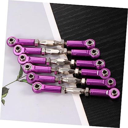 Vaguelly 6pcs Rc Car Rod Linkage Upgrade Kit Aluminum Turnbuckle Rods Easy Installation for Scale Vehicles - color: Purple