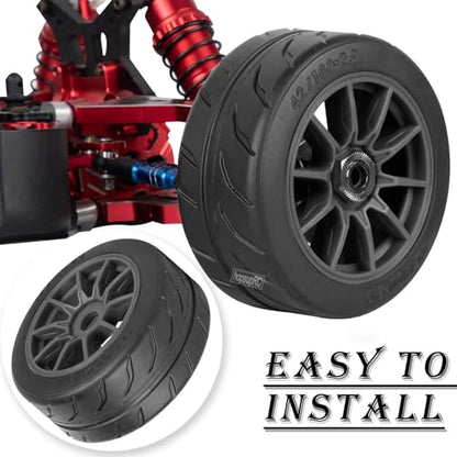 RC Rubber Wheels RC Tires for 1/7 Infraction 6S BLX,1/8 Typhon 6S BLX,Limitless,Highway Wheels Soft Tires Truck Tire Highway Tires,4PCS Black - color: Black(4pcs)