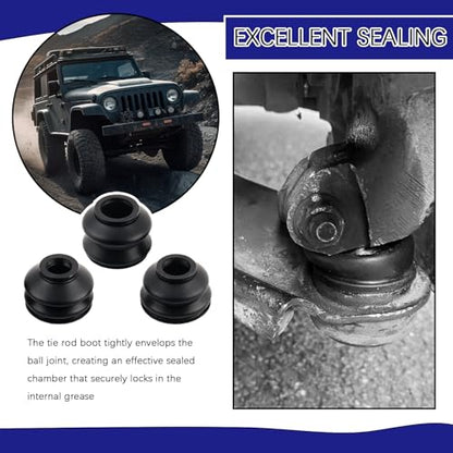 14PCS Car Tie Rod Boot Kit,Rubber Ball Joint Boot Replacement Set for Waterproof & Dustproof Protection,Multi-Size Tie Rod End Boots Fits Suspension & Steering Systems (14PCS) - color: 14PCS