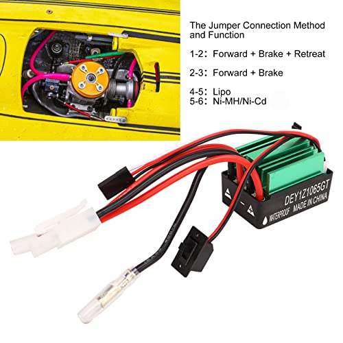 RC Brushed ESC,65A Waterproof Anti-Interference with Overheating Low Voltage Protection High Current ESC for RC Cars Boats Racing Marine Adventures Hobbyists