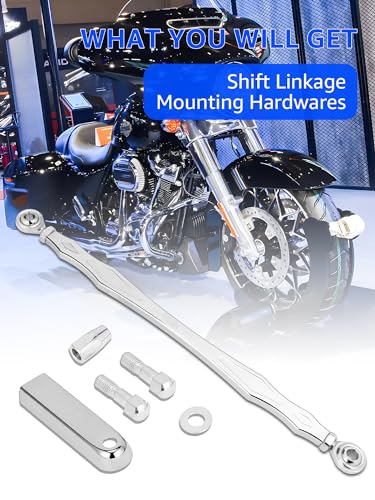 Chrome Shift Linkage, Adjustable Shifter Linkage Compatible for Harley Davidson Street Glide, Electra Glide, Road King, Road Glide, Tri Glide, Softail 1986-2024 - color: Chrome