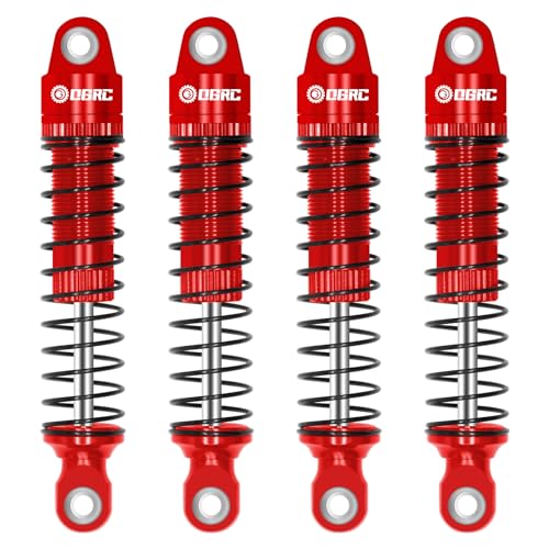 OGRC 60mm Long Travel RC Shock Absorber Oil Damper for TRX4M 1/18 RC Car | Oil-filled, Aluminum, for Traxxas TRX4M Upgrade Parts, Red - color: Red