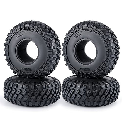 4PCS RC Tires 2.2inch RC Rubber Tyre Set 140mm/5.51inch with Foam Insert for 1/10 RC Crawler Axial SCX10 AX10 Wraith D90