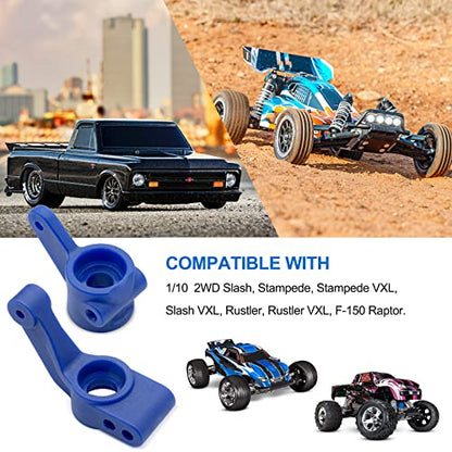 OGRC Plastic Caster Block & Steering Block and Carriers for Slash 2WD | L&R Wheel Steering Kit for 1/10 Traxxas Slash Stampede Rustler 2WD #3632 #3736 #3752 - color: Blue