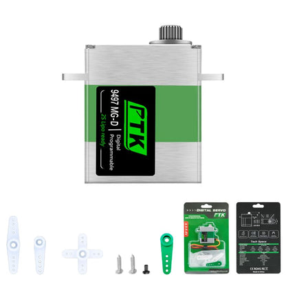 PTK 9497 MG-D Coreless Digital All Metal Servo High Torque 13 kg Micro Servo RC Upgrade Parts for SCX24 TRX4M TRX4MT 1/18 1/24 Crawler Cars Robots Helicopter Fixed Wing(1pcs) - style: PTK 9497-1pcs