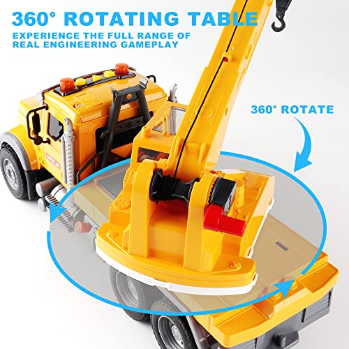 Dwi Dowellin Toys for 3 Years Old Boys Girls Kids,Construction Toy Crane Truck with Lights and Sounds - style: crane tuck