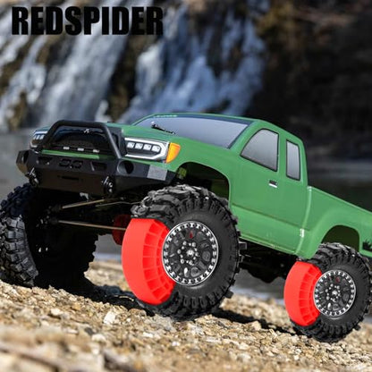 REDSPIDER 1.9 Crawler Tires （4pcs）， Soft Rubber Mud 1.9 Tires OD 118 * 45MM For RC Crawler Car Traxxas TRX4 Axial SCX10 SCX10 II RC4WD D90 D110 TF2 Tamiya CC01 Gen8 (Red silicone insert) - color: Red silicone insert