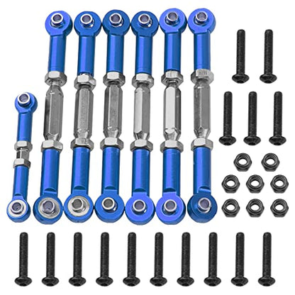 7PCS ShareGoo Adjustable Turnbuckles Camber Links Steering Linkage Rod Ends Sets Compatible with Traxxas Slash 4X4 / 2WD 1/10 RC Car Upgrade Parts (Blue) - color: Blue