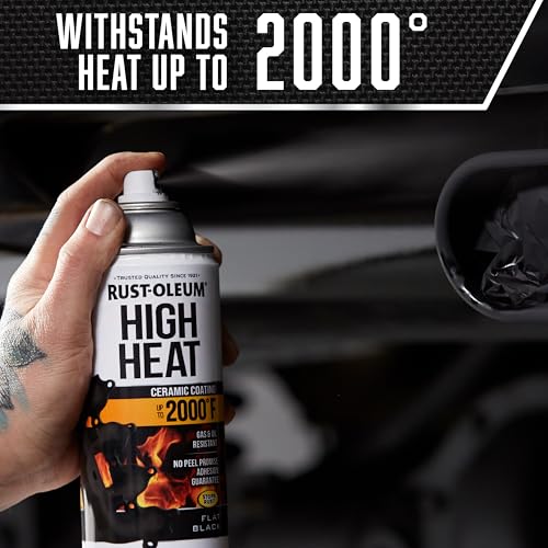 Rust-Oleum Automotive High Heat Spray Paint, Flat Black - color: Flat Black, size: 12 Ounce (Pack of 6)