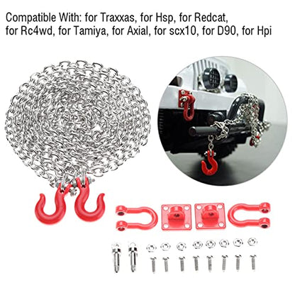RC Car U Shaped Pull Buckle Tow Hook, Safety Chain Trailer Assemble Parts for 1/10 Scale Climbing Crawler Car