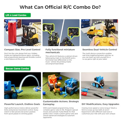 Makerworld CyberBrick Ultimate Hardware Kit ZK003 (2 Vehicle,2 Remote),3D Printing STEM,DIY Build RC Car& Programmable Robotics Set,Modular Coding Electronics Learning Set for Bambu Lab Maker - size: ZK003 - Cyberbrick Ultimate
