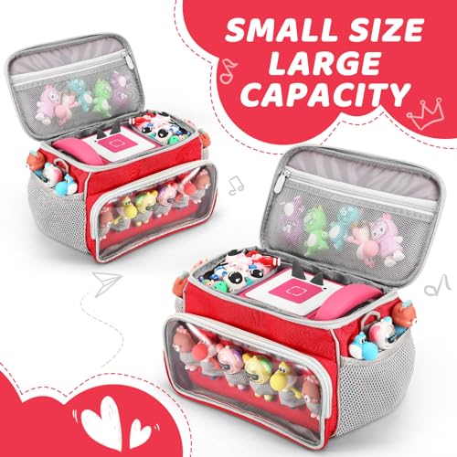 PISOSN Portable Carrying Case Compatible with Toniebox Starter Set and Tonies Figurines, Carrying Bag for Toniebox 2 & Accessories (Red) - color: Red