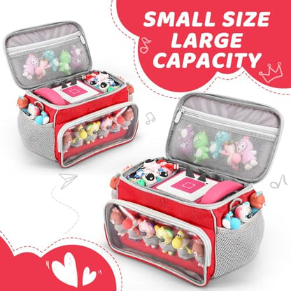 PISOSN Portable Carrying Case Compatible with Toniebox Starter Set and Tonies Figurines, Carrying Bag for Toniebox 2 & Accessories (Red) - color: Red