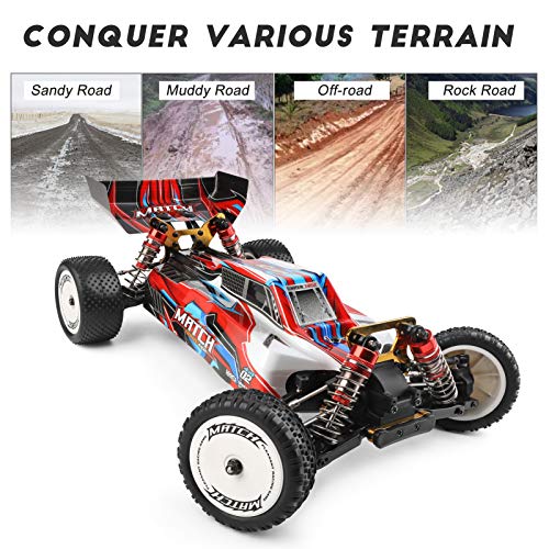 GoolRC WLtoys 104001 RC Car, 1:10 Scale 2.4GHz 4WD High Speed Racing Buggy, Aluminum Alloy Chassis, Zinc Alloy Gear, 1 Battery