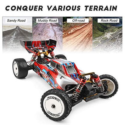 GoolRC WLtoys 104001 RC Car, 1:10 Scale 2.4GHz 4WD High Speed Racing Buggy, Aluminum Alloy Chassis, Zinc Alloy Gear, 1 Battery