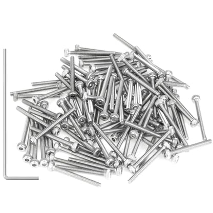 105 Pieces M2.5 x 20mm Socket Head Cap Screws, Thread Pitch 0.45mm, Sutemribor M2.5 Screws, 304 Stainless Steel, Fully Threaded, Silver - size: M2.5 x 20mm, style: Socket Head