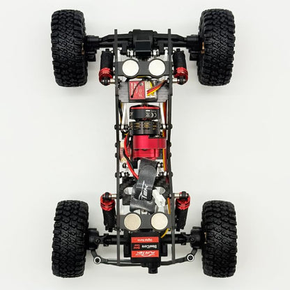 furitek Terra COMP – 1/18 RTR Crawler - Remote Control Car, RC Rock Crawler 1/18 Scale w Carbon Fiber Chassis n 2-in-1 Outrunner Brushless System for Adults, RC Hobbyists (Black Flame) - color: Black Flame