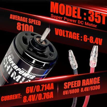 35T Waterproof RS550 Brushed RC Motor for 1/10 RC Scale RC Crawler Car TRX4 TRX6 Redcat Axial SCX10 SCX10 II AXI03007 JL 90046 RC4WD D90 Truck Boat Motor Upgrade Kit Replacement Parts(35T)