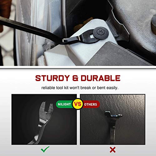 Nilight 240PCS Bumper Retainer Clips, Car Plastic Rivets Fasteners Remover Push Retainer Kit -Door Trim Panel Clips for Toyota GM Ford Honda Acura Chrysler,2 Years Warranty - color: 240Pcs Clips + Remover