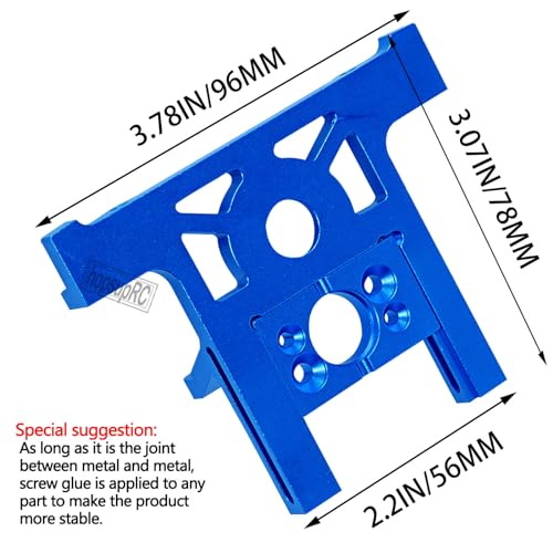 Aluminum Bearing Motor Mount Upgrades Part for 1/10 Slash 4x4 4WD Lcg,Navy Blue - color: Navy Blue(for 1/10)