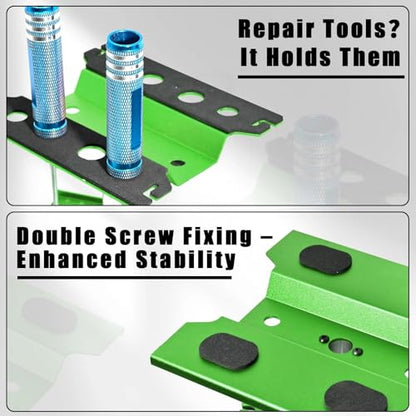 Rc Car Stand with Lit Lower Adjustable & 360'Rotatable, Rc Stand Repair Station with Shock Holder for TraxxasTRX4 Arrma Losi Axial Hsp Hbx Mix Wltoys, Wrenching On 1/8 1/10 1/12 1/14 Rc Rig Green - color: Green